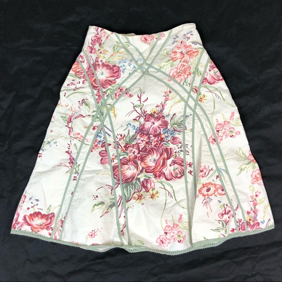 Anthropologie Dresses & Skirts - ANTHROPOLIGIE Fei Beige Floral Skirt Size 2